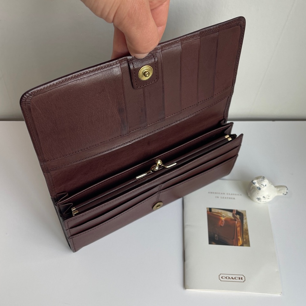 COACH Vintage Framed Envelope Kiss Lock Clutch 1990βs - Picture 9 of 16
